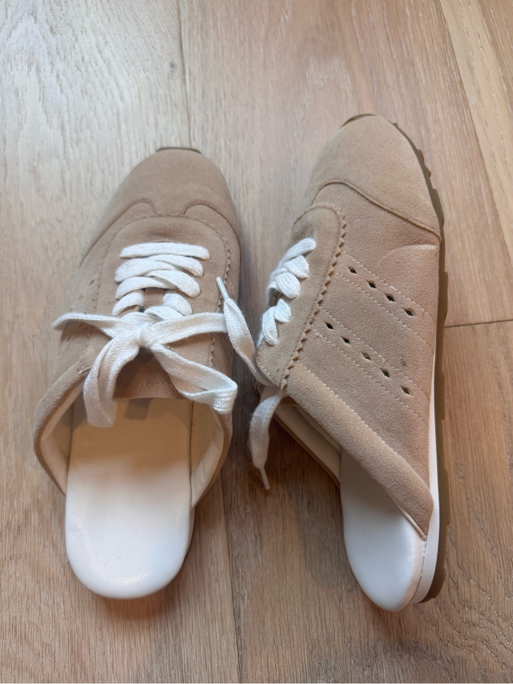 Faux suede sneaker mule